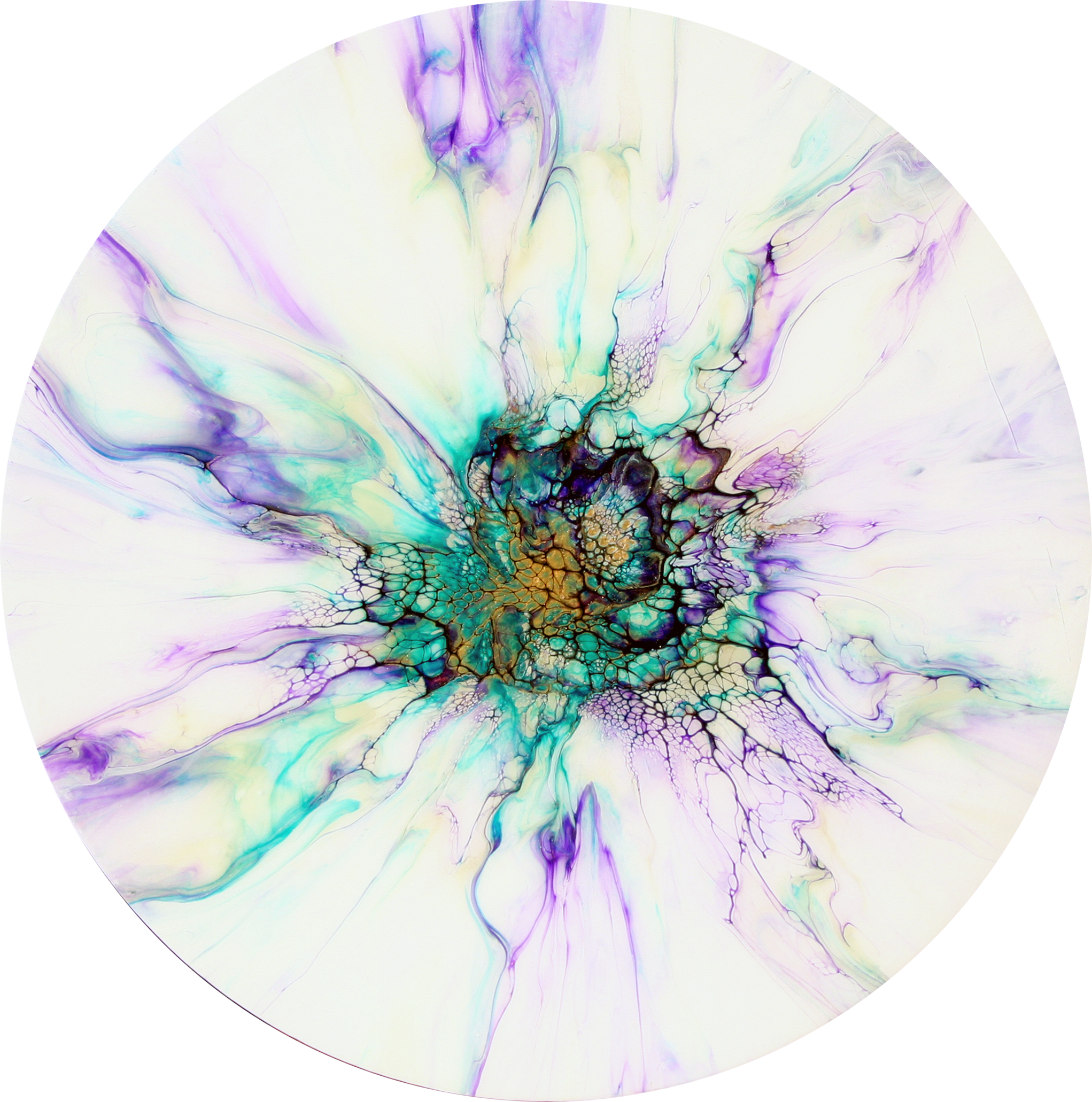 'Violet Magic' Abstract Floral Resin Art