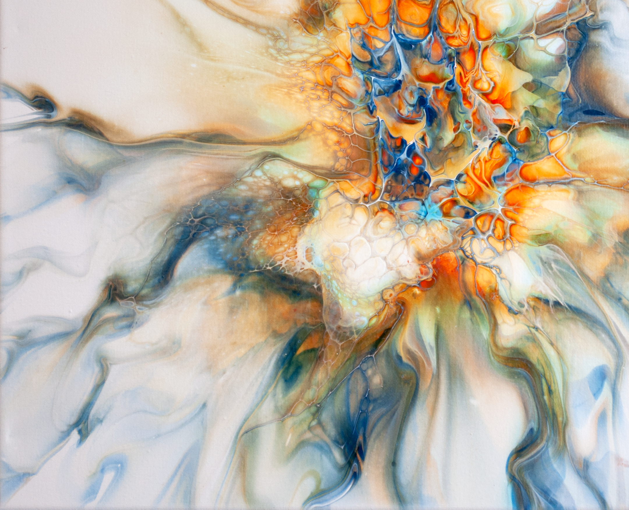 ‘Lady Lilly’ Abstract Fluid Art Painting (16x20" standard canvas)