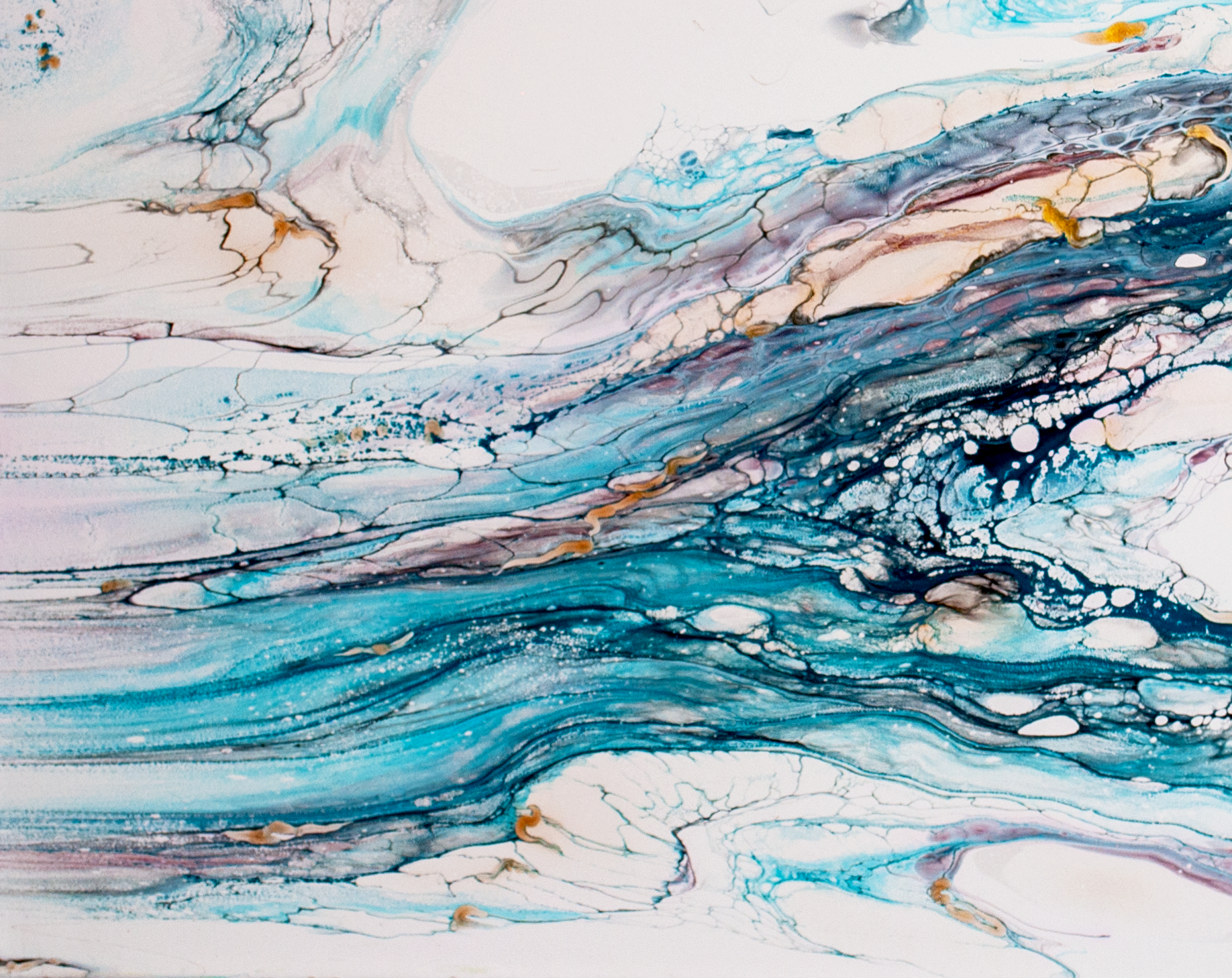 ‘Prospecting’ Abstract Fluid Art (24x30" HP canvas)