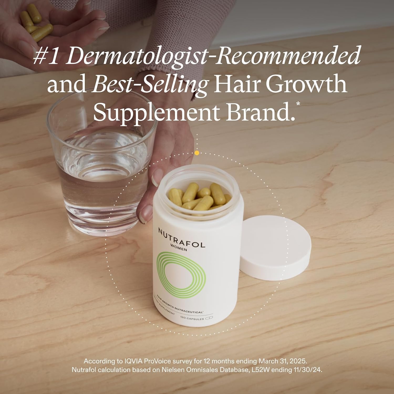 Nutrafol Women's Ages 18-44, Hair Growth Supplements, Clinically Proven for Visibly Thicker and Stronger Hair, Dermatologist Recommended - 1 Month Supply