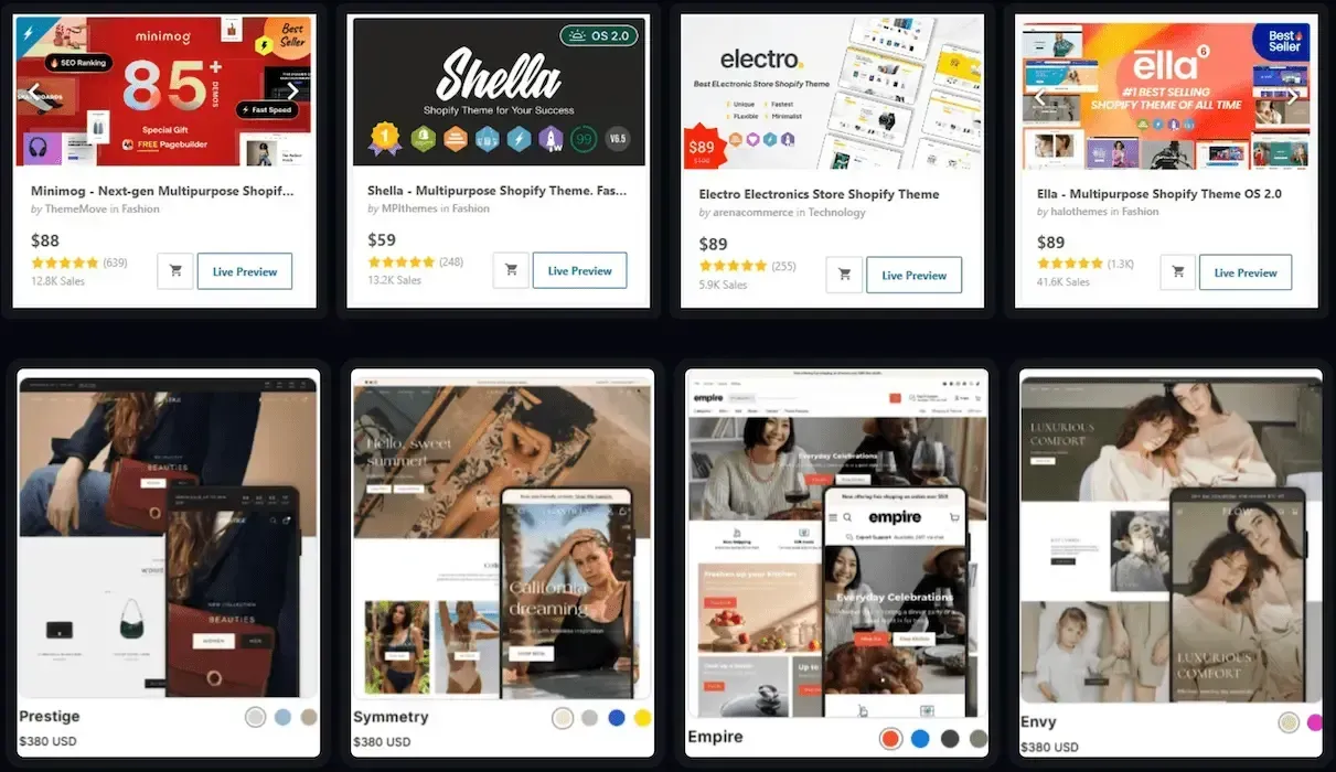 300+ Premium Shopify Themes