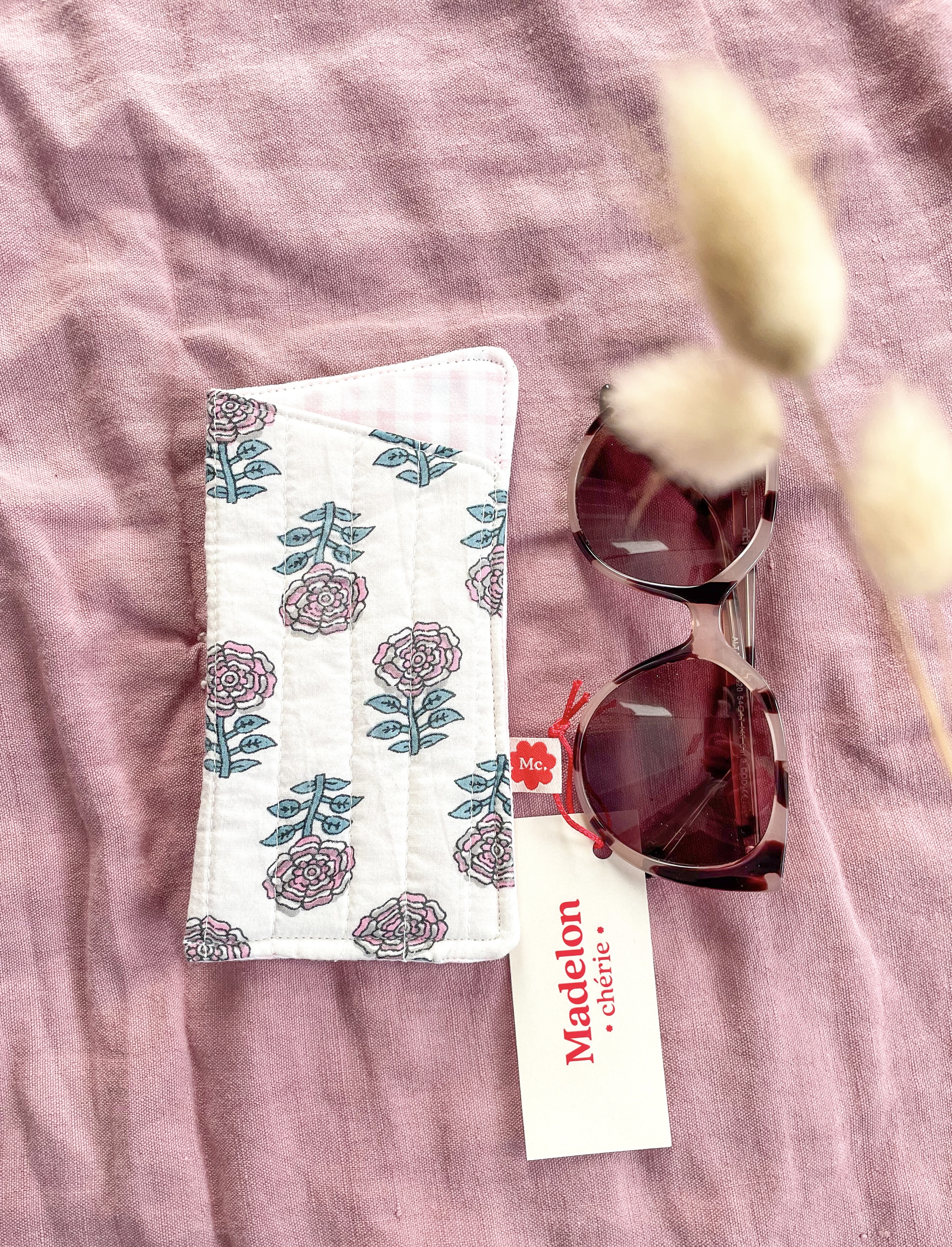 Etui à lunette matelassé block-print