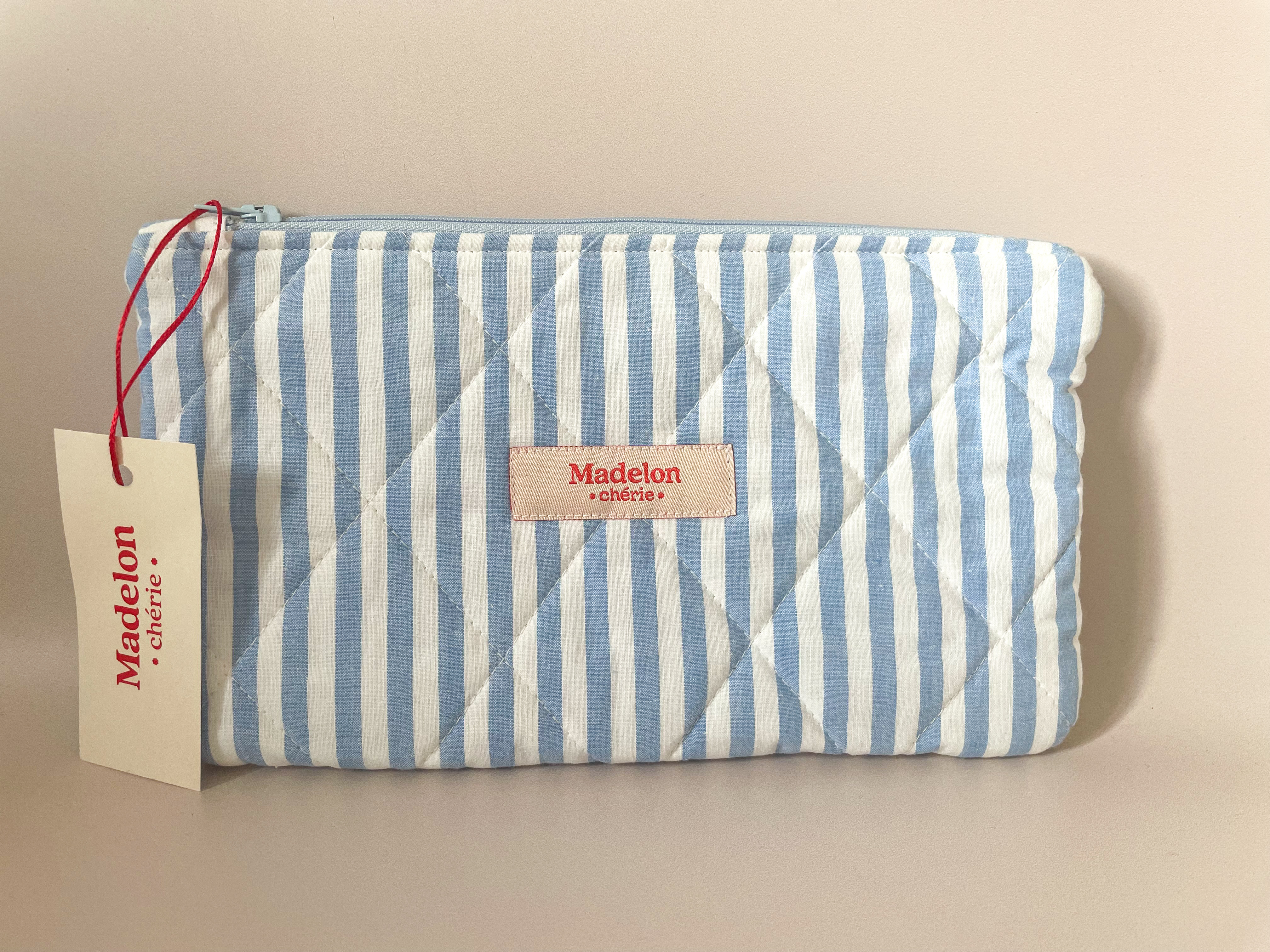Pochette rayures bleu