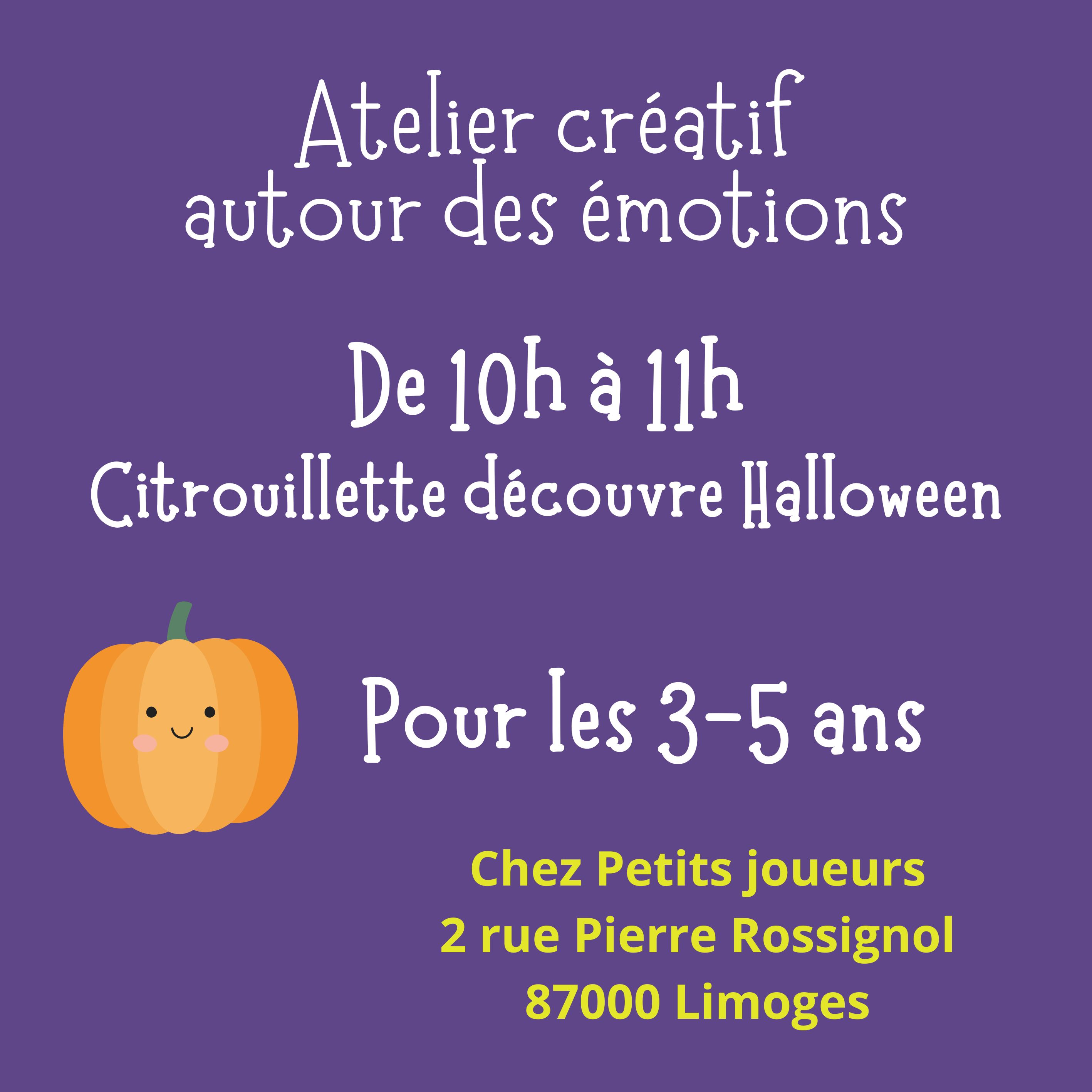 Atelier Halloween - Limoges - 31 octobre 2025 Pour les 3-5 ans