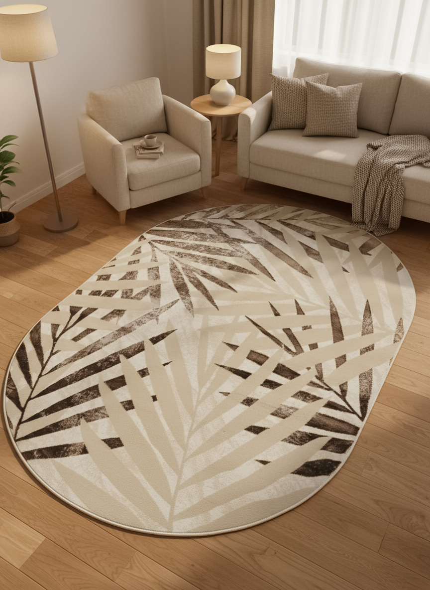 زربية Oval أنيقة تضيف فخامة وانسيابًا للمكان