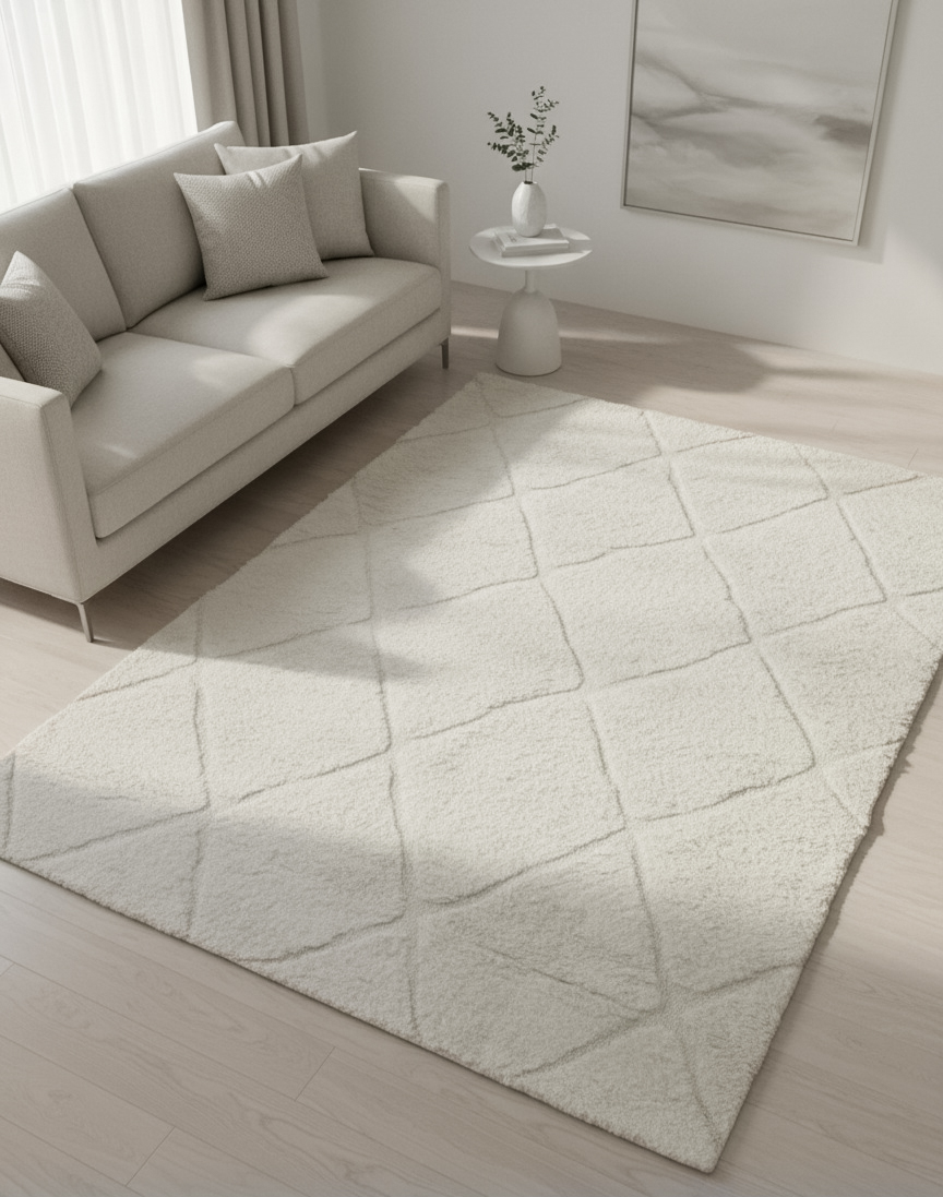 زربية أنيقة بيضاء لتزيين منزلك