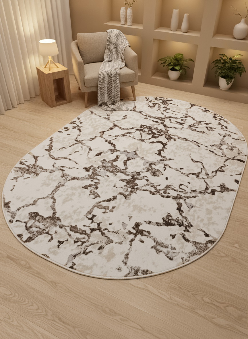 زربية Oval أنيقة تضيف فخامة وانسيابًا للمكان