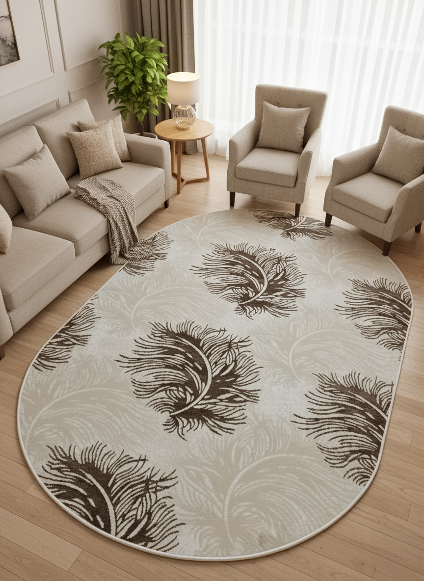 زربية Oval أنيقة تضيف فخامة وانسيابًا للمكان