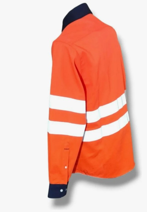 Camisa De Seguridad Industrial Gabardina Reflejante naranja