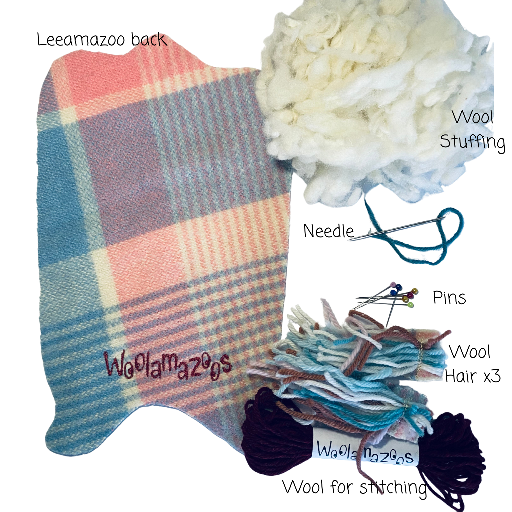 Princess Leeamazoo kit pink & blue with multi-coloured hair