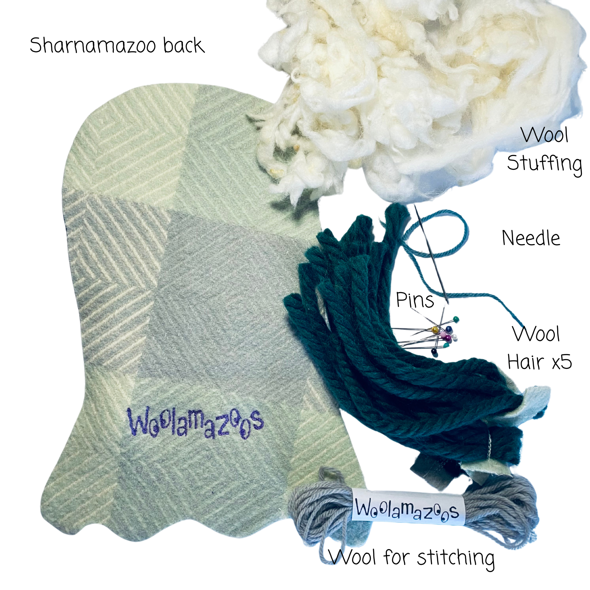 Sharnamazoo kit green & purple with green hair