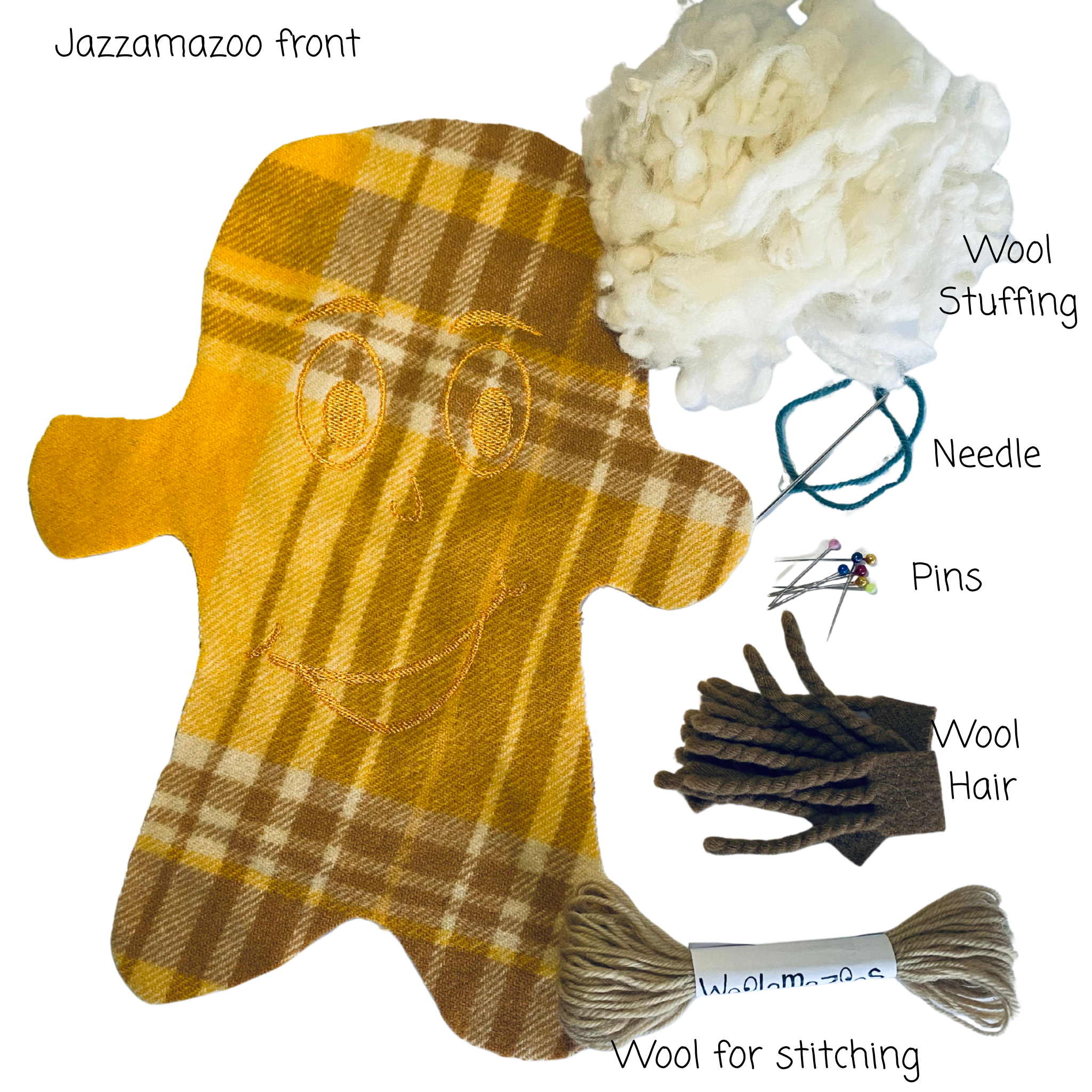 Jazzamazoo kit orange and brown spiky hair