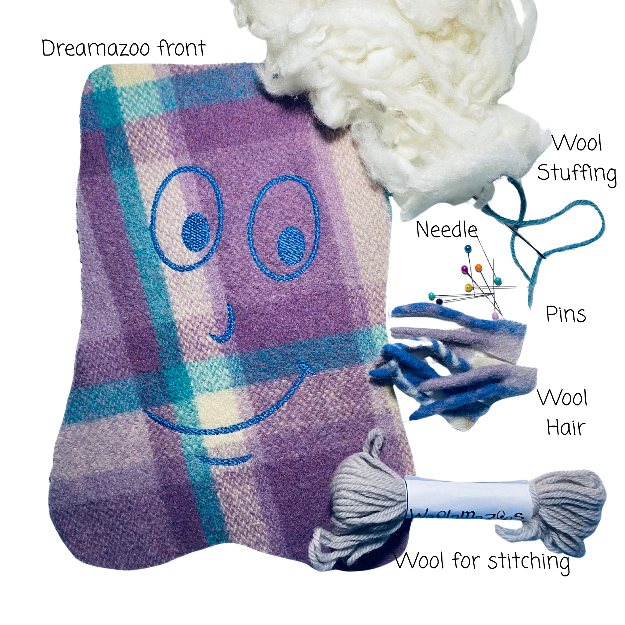 Dreamazoo kit purple with blue & purple hair
