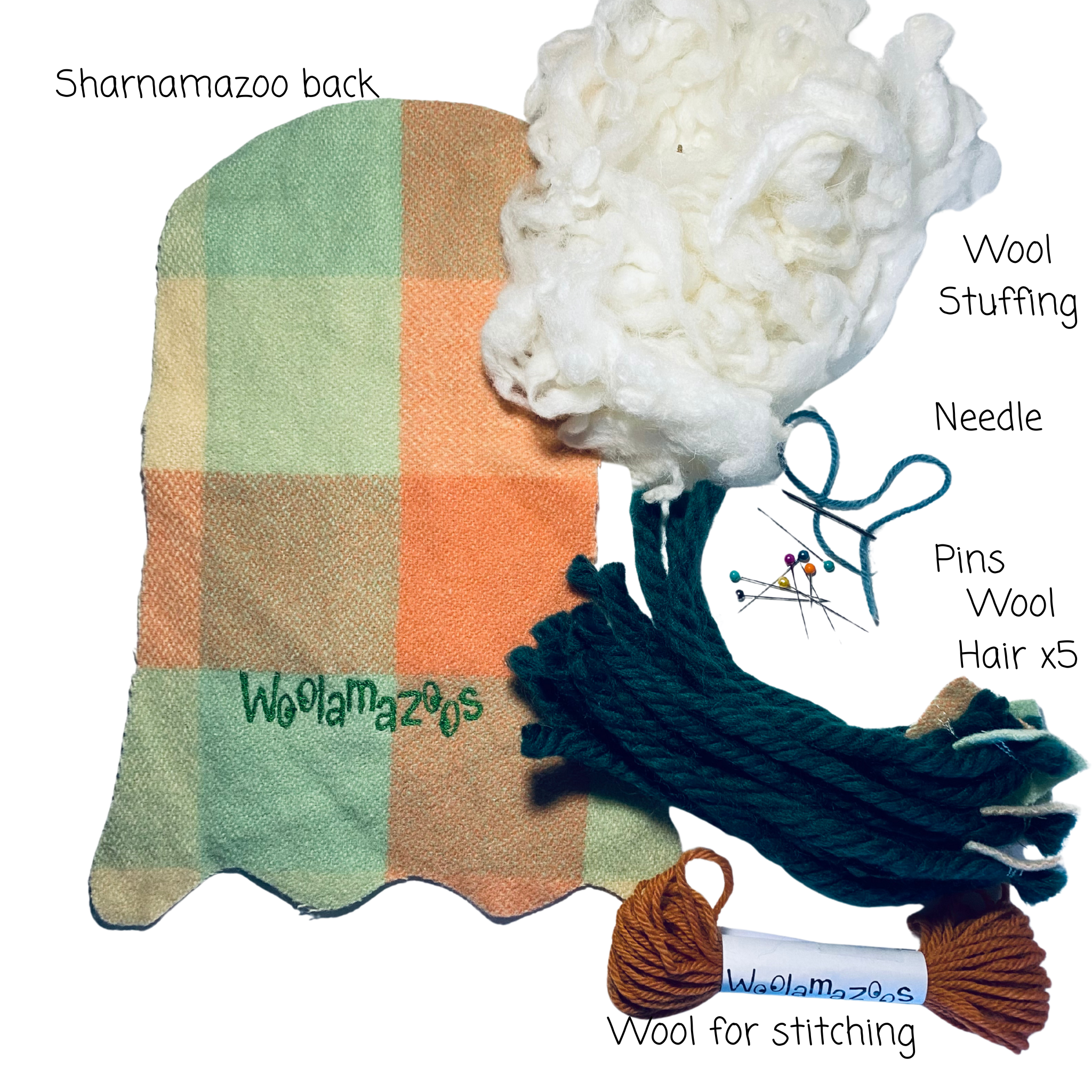 Sharnamazoo kit multi-coloured with green hair