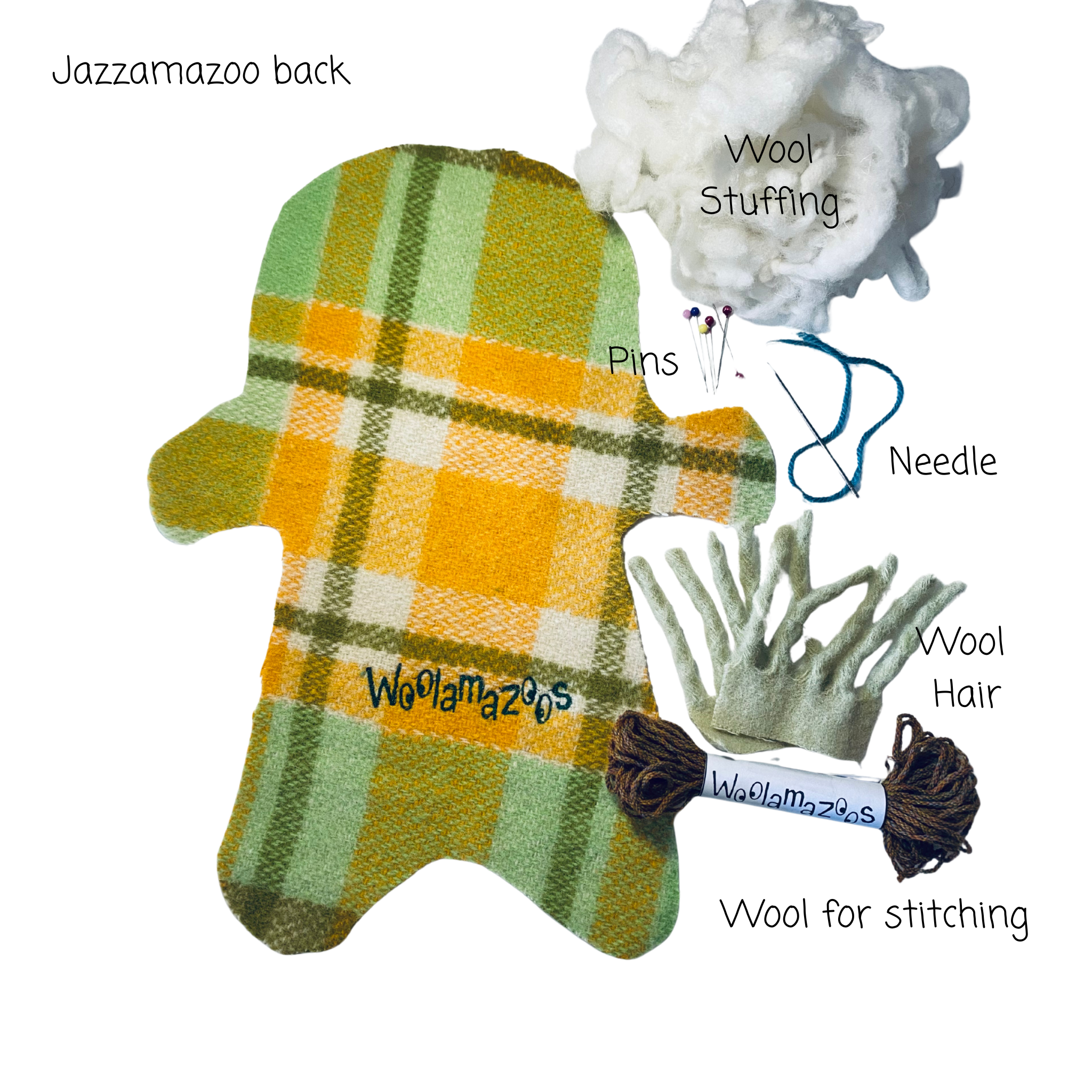 Jazzamazoo kit green/orange with green spiky hair