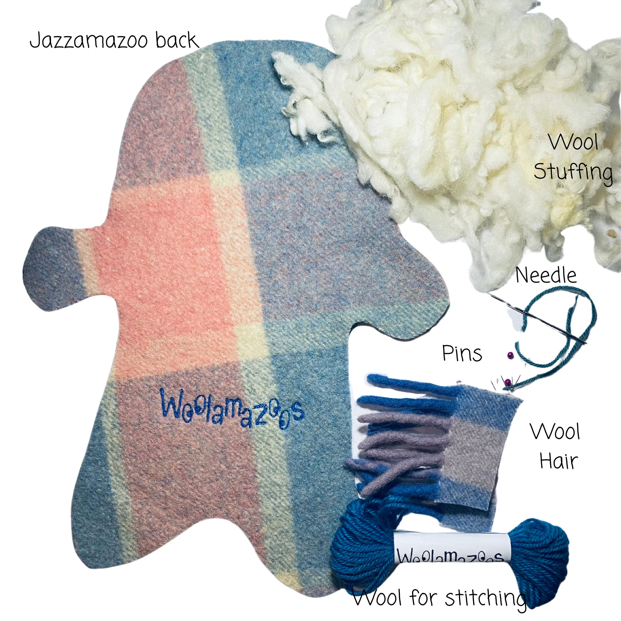 Jazzamazoo kit blue & pink with coloured spiky hair