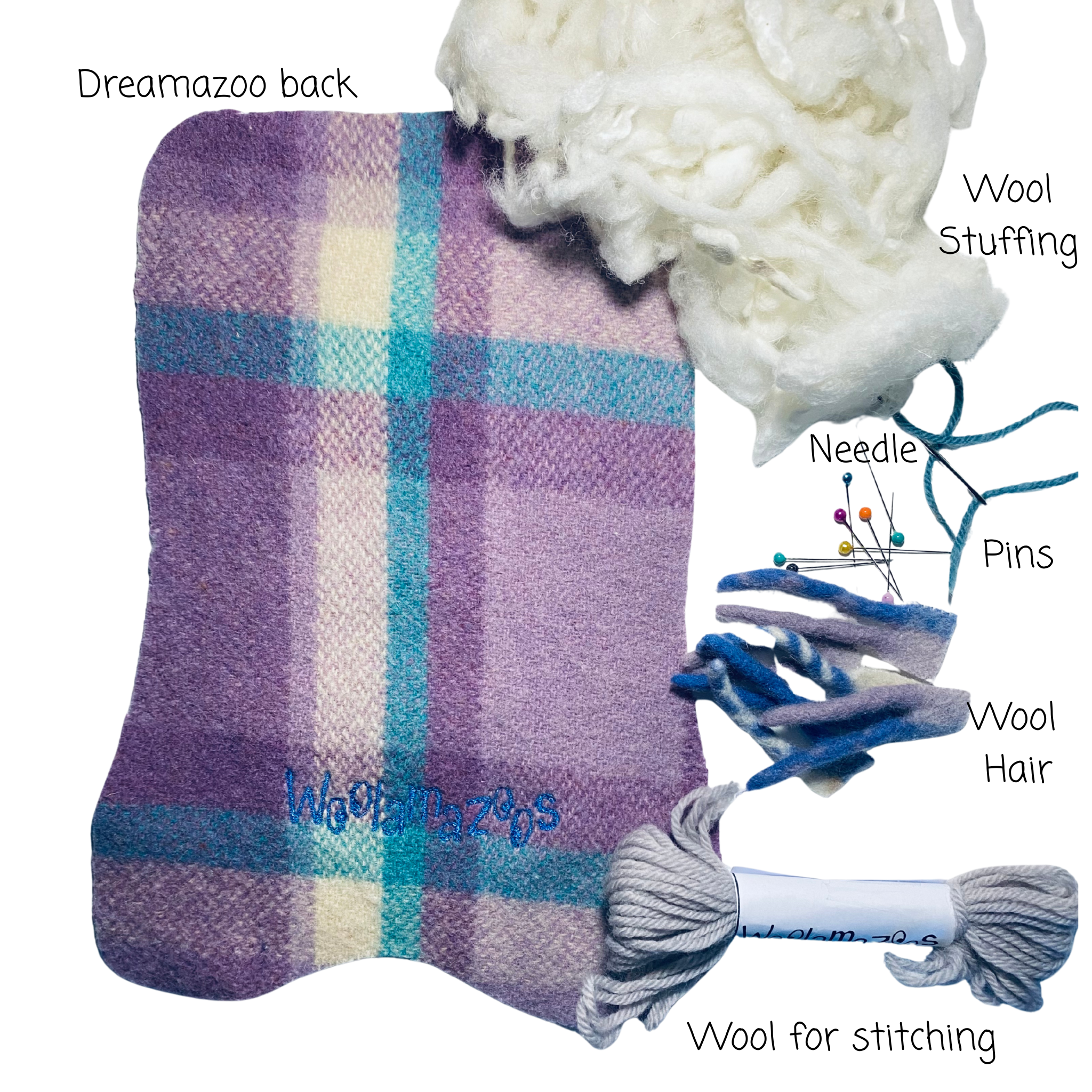 Dreamazoo kit purple with blue & purple hair