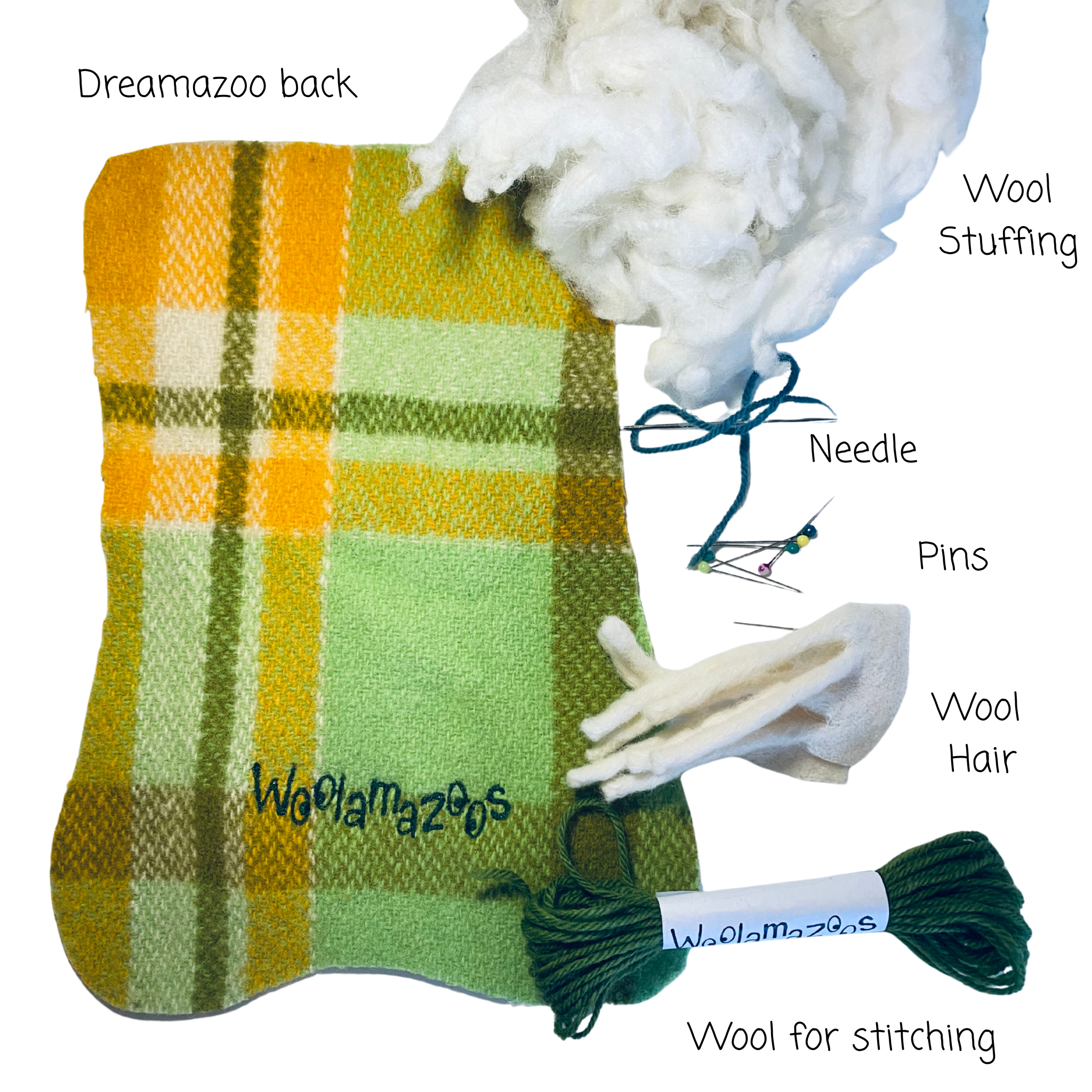 Dreamazoo kit green with white hair