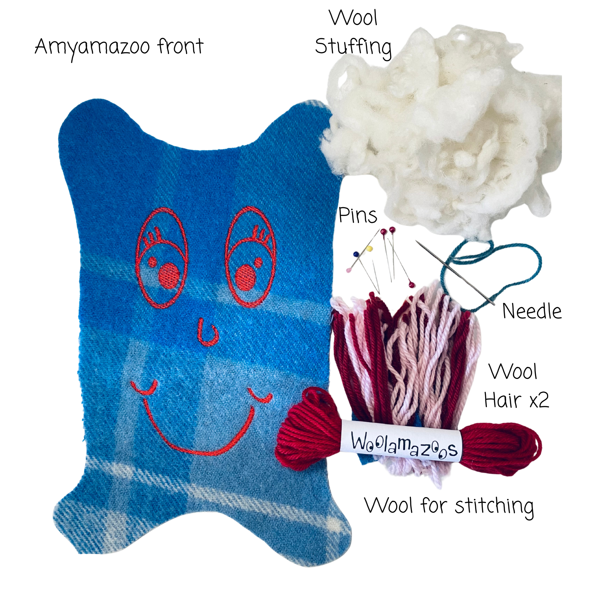 Amyamazoo kit blue with multi-coloured hair