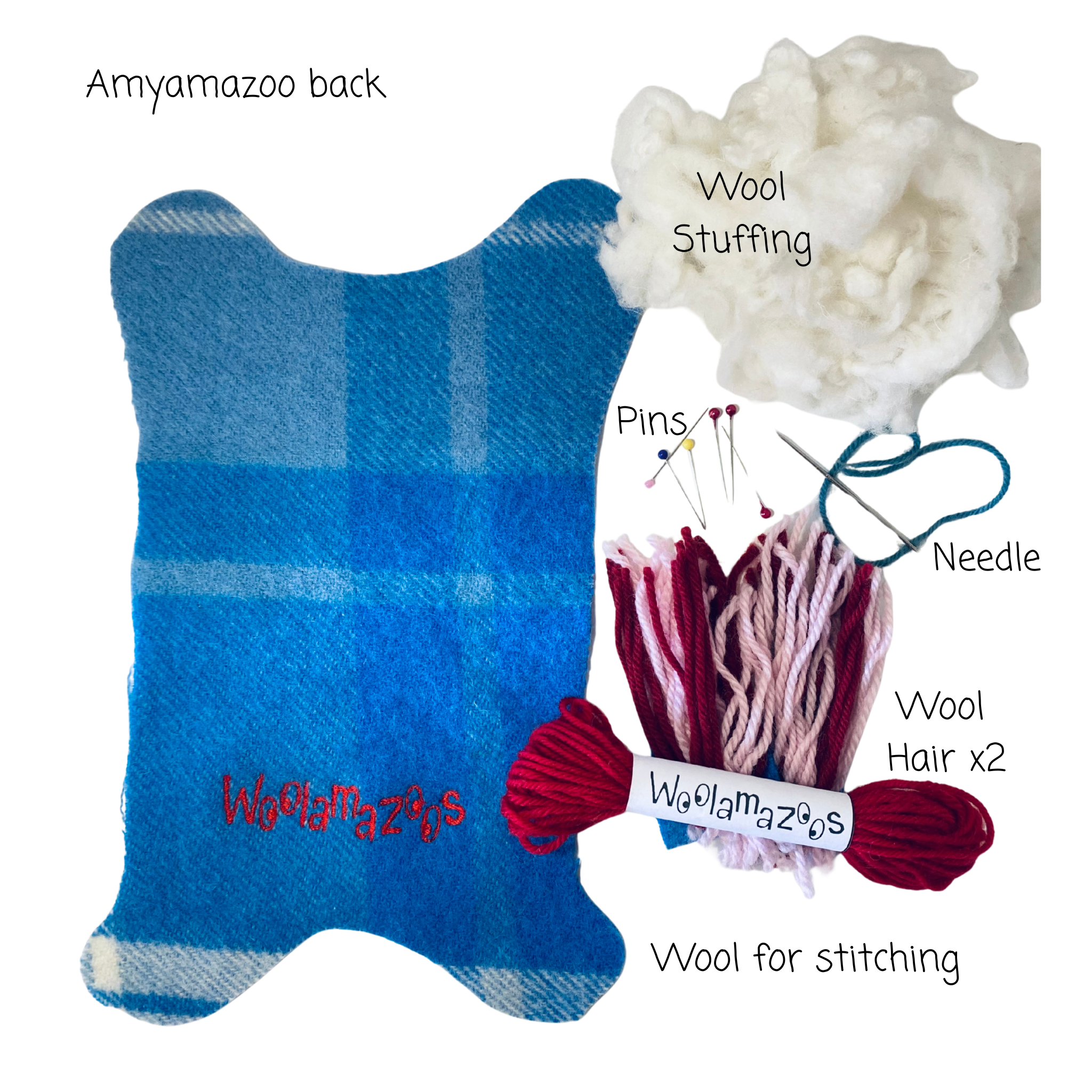 Amyamazoo kit blue with multi-coloured hair