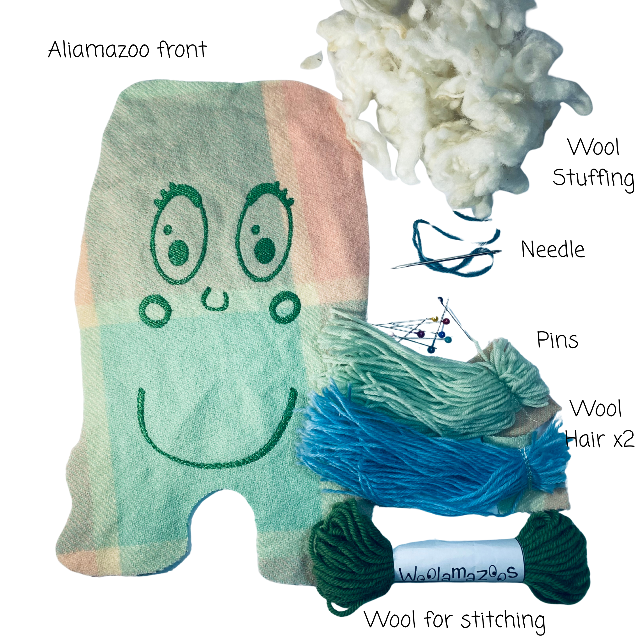 Aliamazoo kit green & pink with blue & green hair