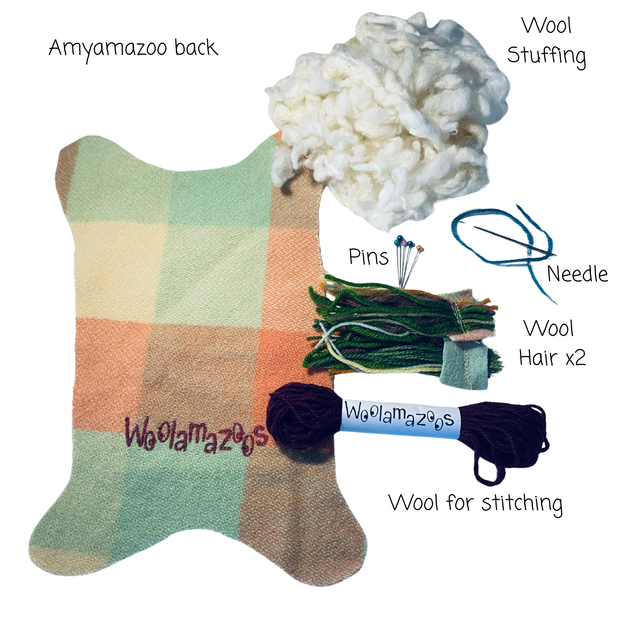 Amyamazoo kit orange/green with multi-coloured hair