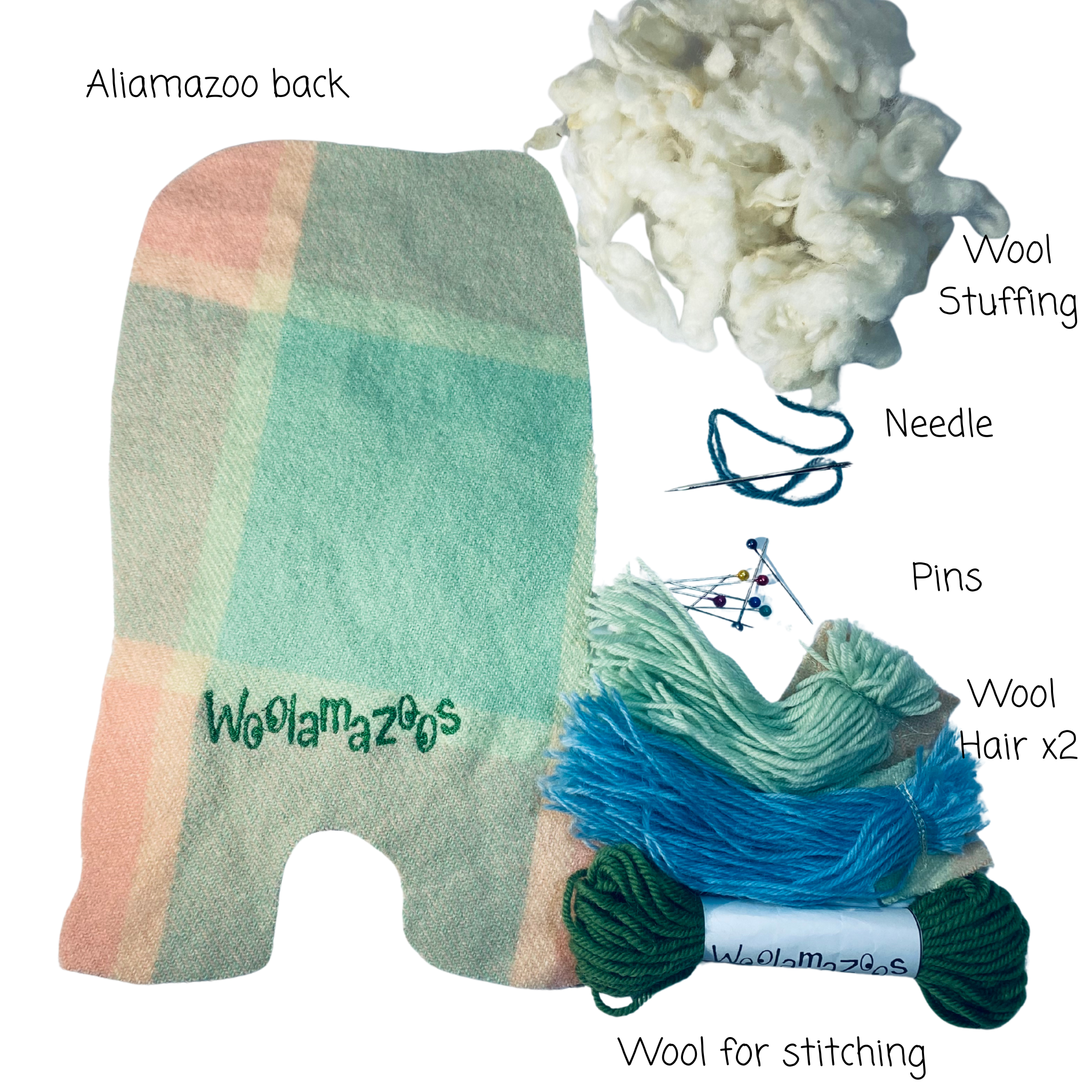 Aliamazoo kit green & pink with blue & green hair