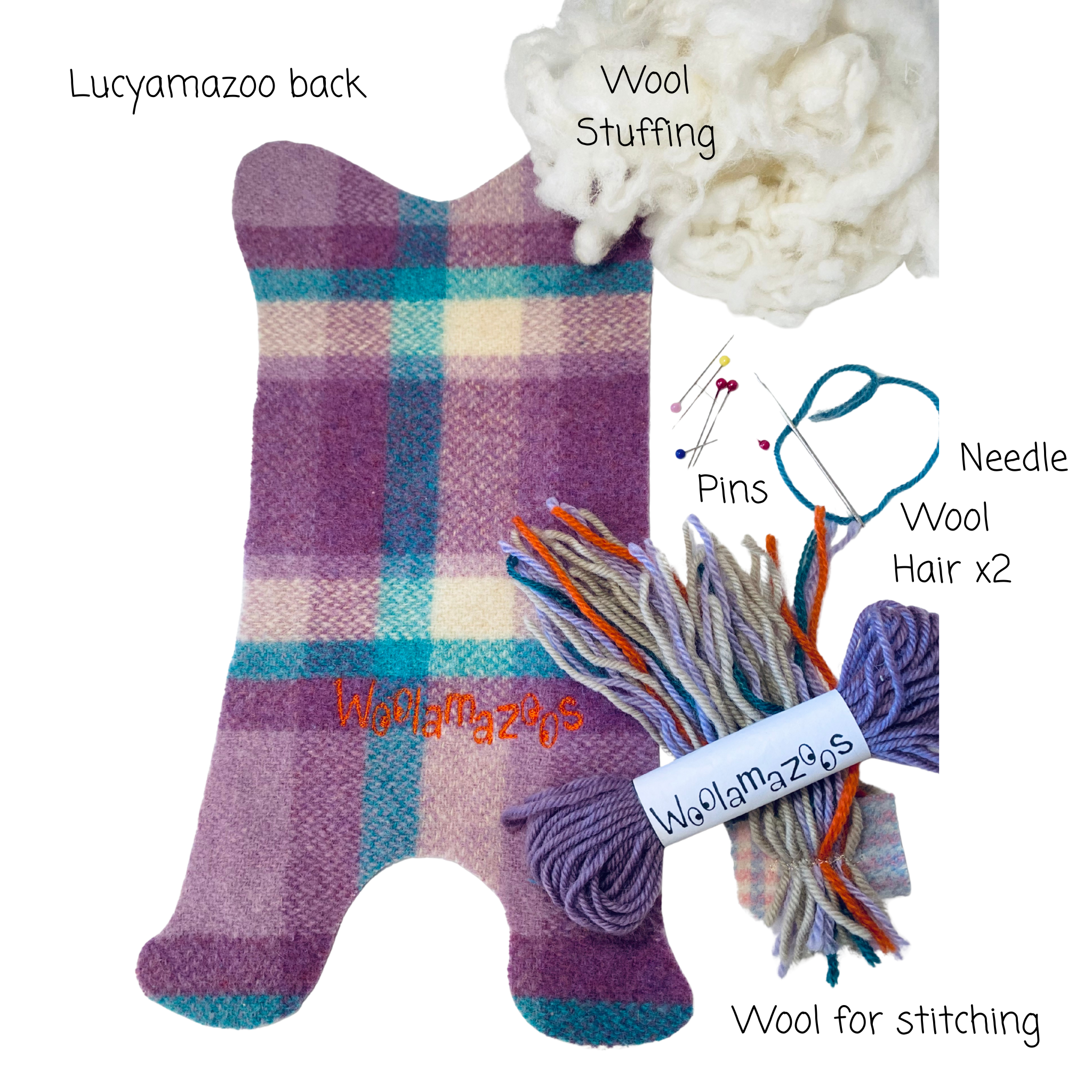 Lucyamazoo kit purple with multi-coloured hair