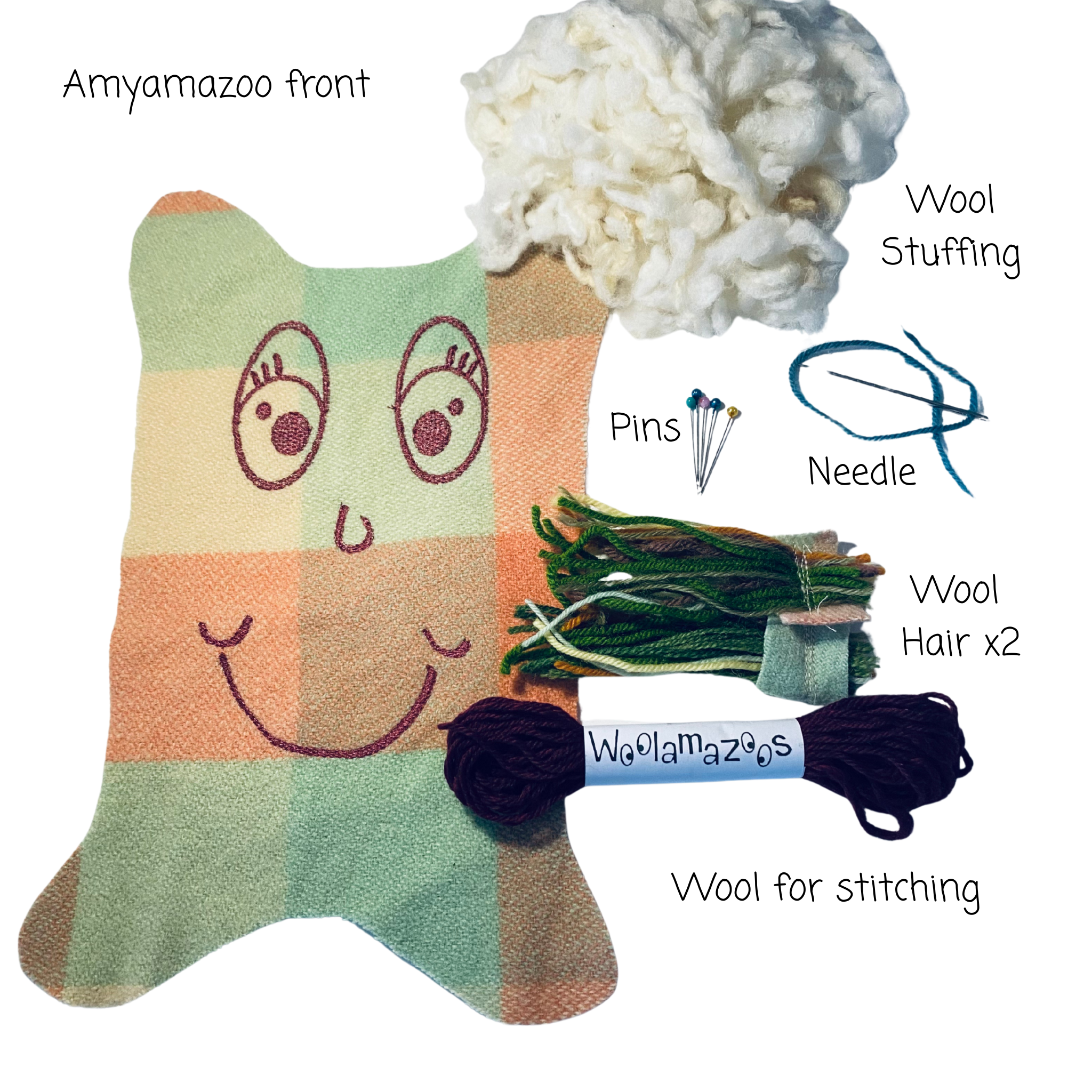 Amyamazoo kit orange/green with multi-coloured hair