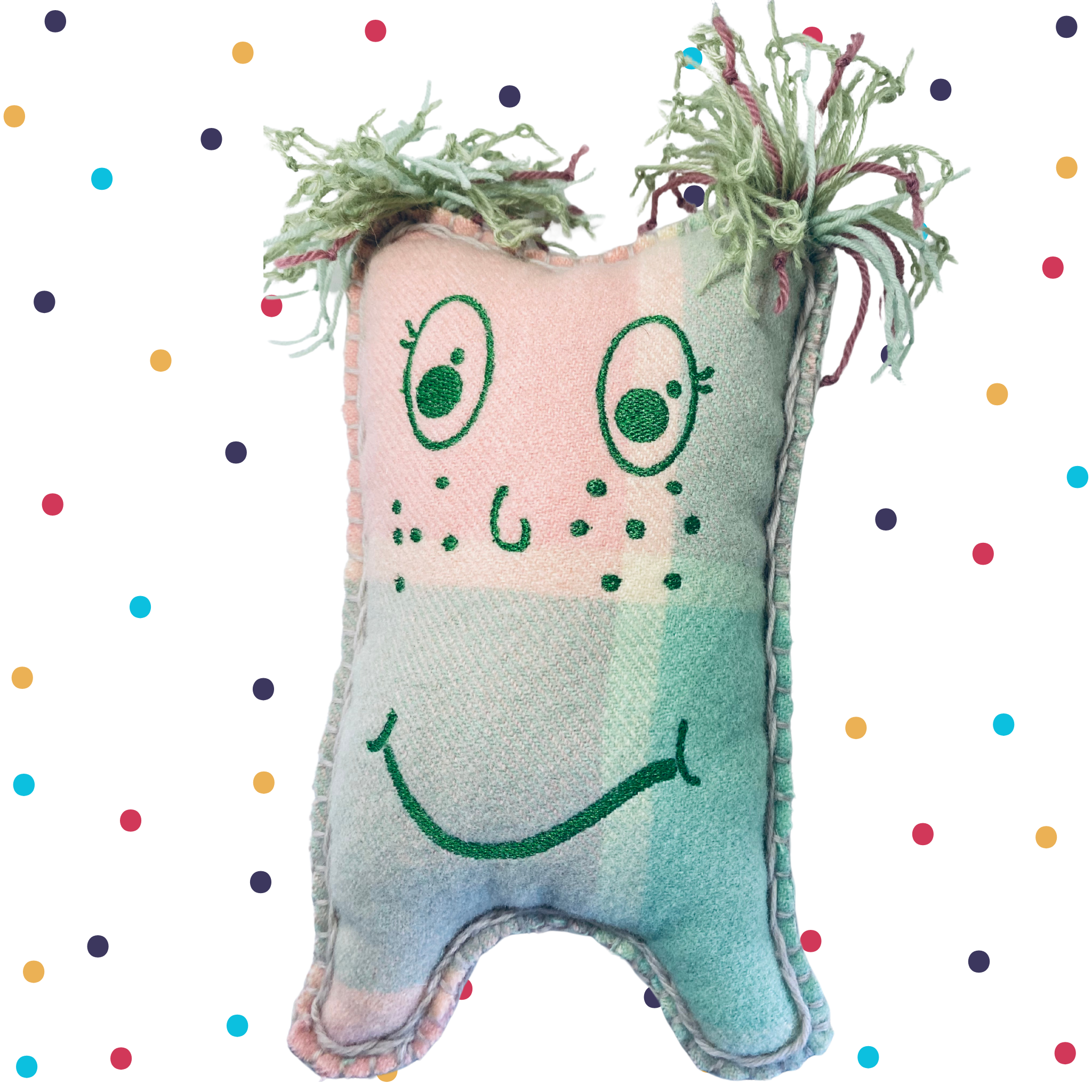 Deeamazoo pink & green  with multi-coloured hair