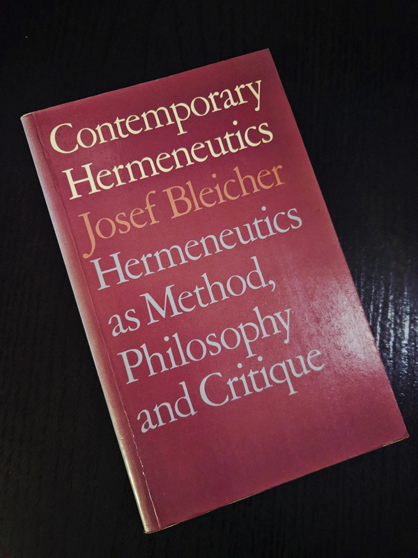 Hermenéutica contemporánea de Josef Bleicher