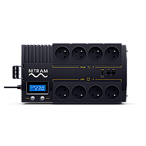 Onduleur NITRAM Power Box 1200VA LCD/8Prises/Line Interactif-PB1200VA