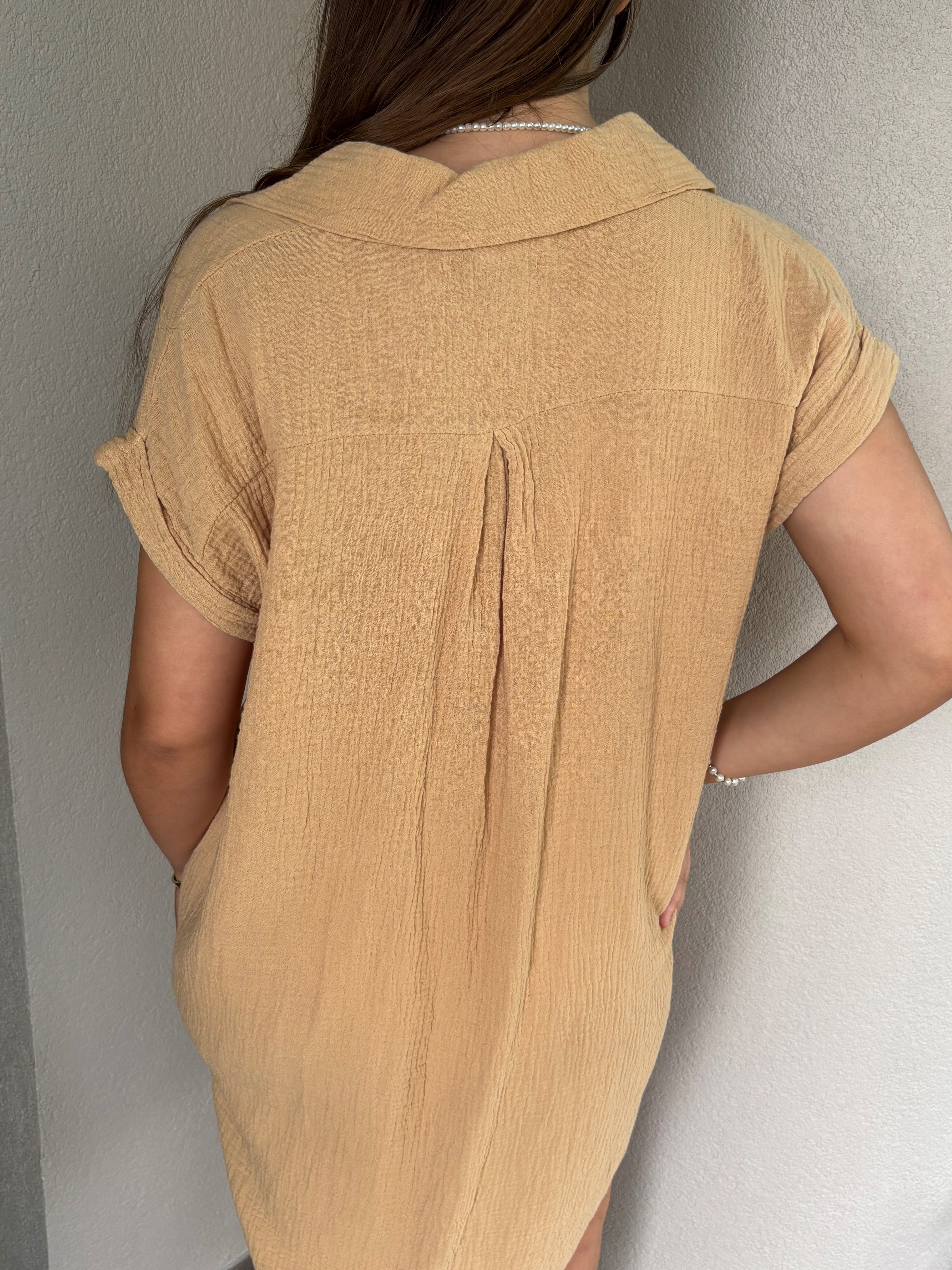  Robe chemise en gaze de coton