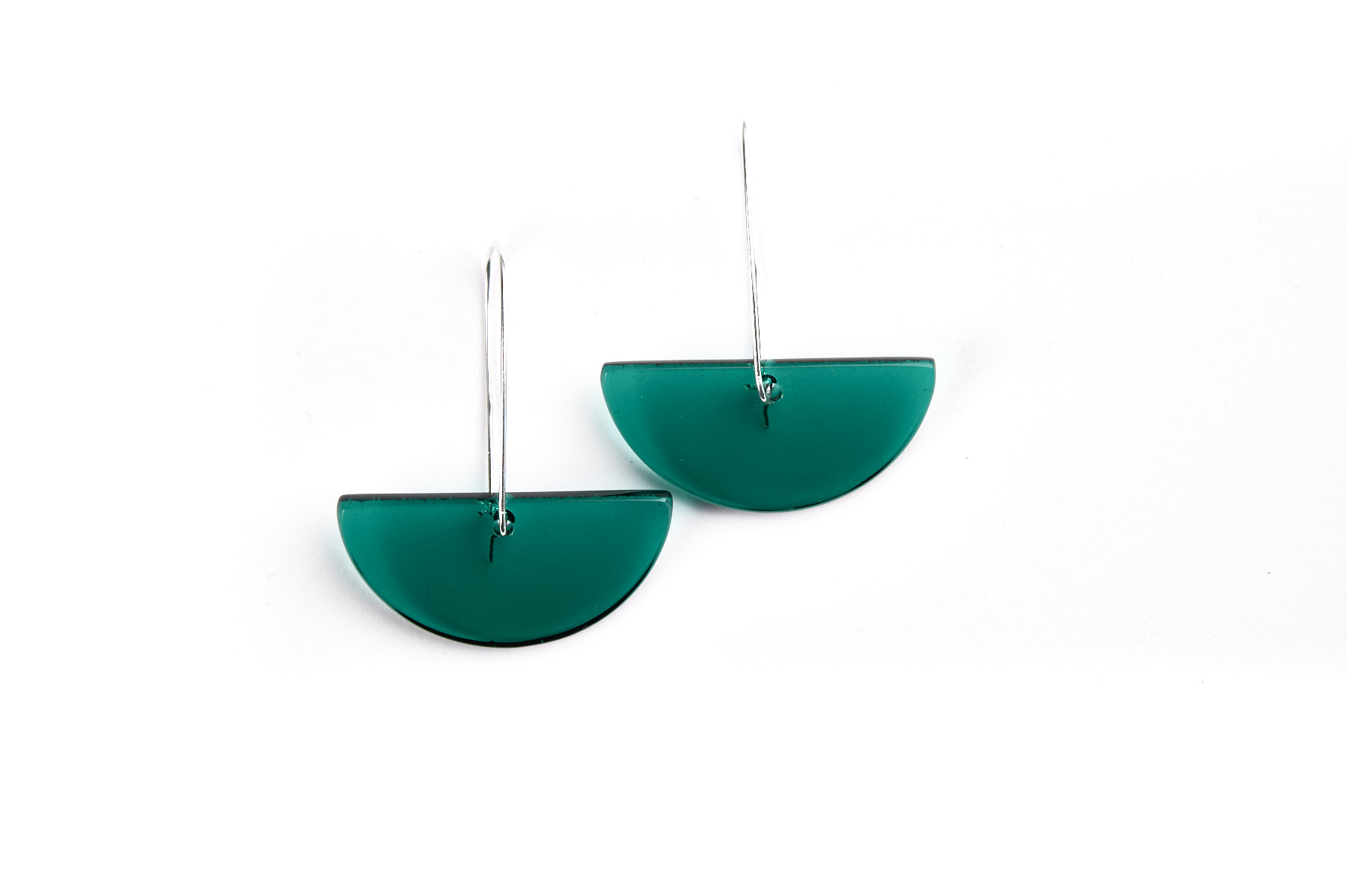 Emerald Green half moon Earrings
