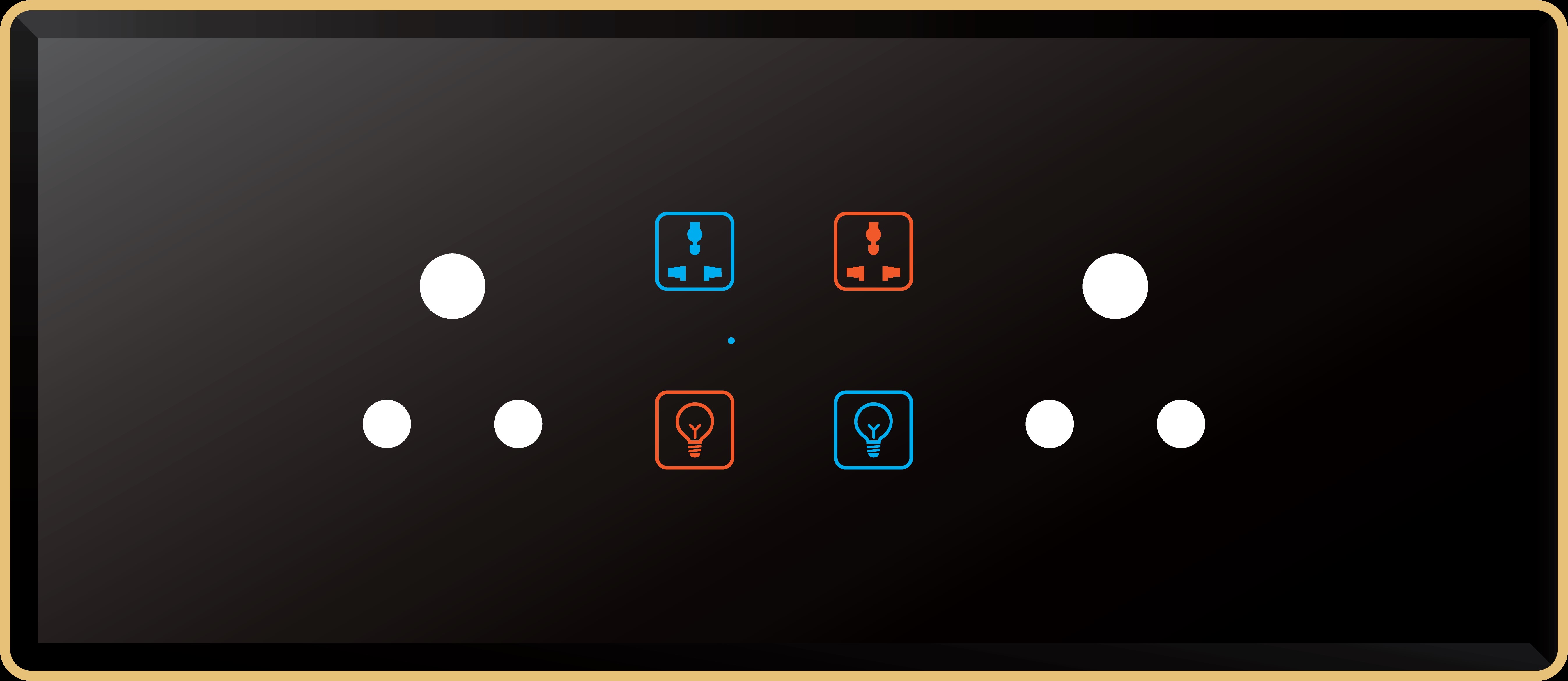 EDGE COLOR TOUCH 4 SWITCH 2 SOCKET ( ALL 6A SWITCH ) MODULE - 6 
