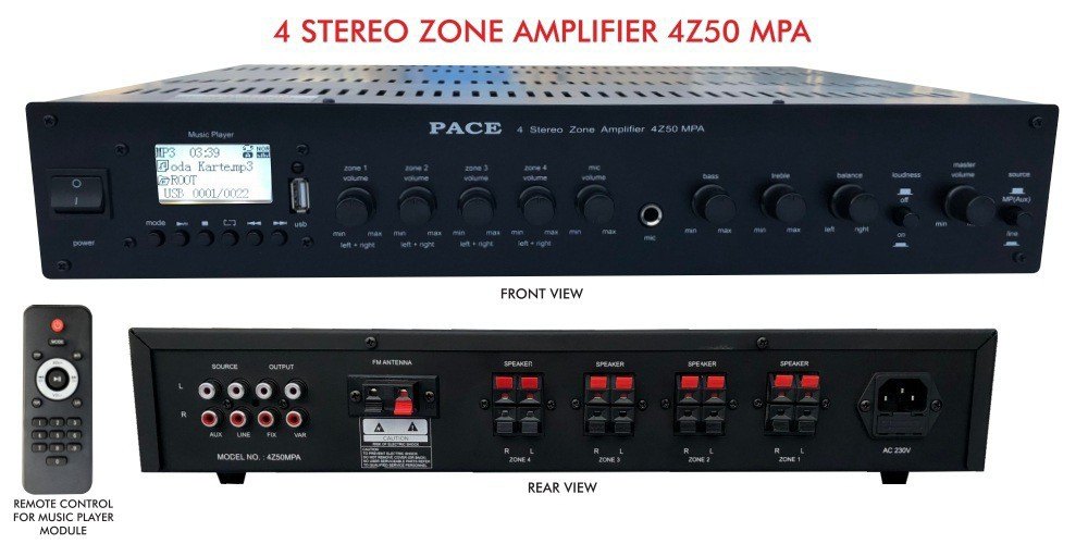 PACE  4Z50 MPA MULTI ZONE AMPLIFIERS