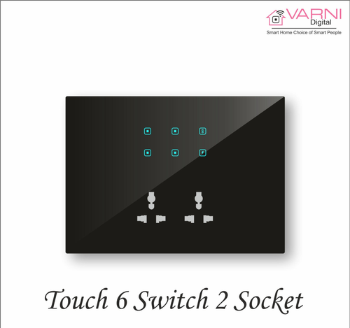 ROYAL EDGE COLOR TOUCH 6 SWITCH  2 SOCKET  MODULE - 8 