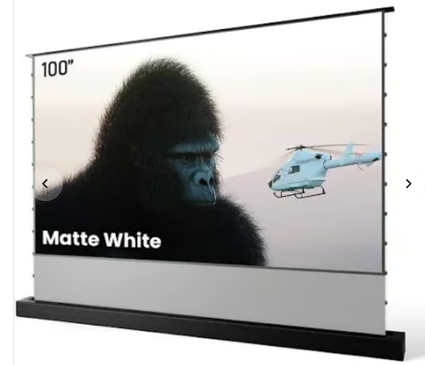 100" (87"x49" )16:9 CRESSIDA-WINGER - GREAT VEIW SERIES FLOOR UP MOTORISED WITH REMOTE SOFT HD MATT WHITE 4K FABRIC