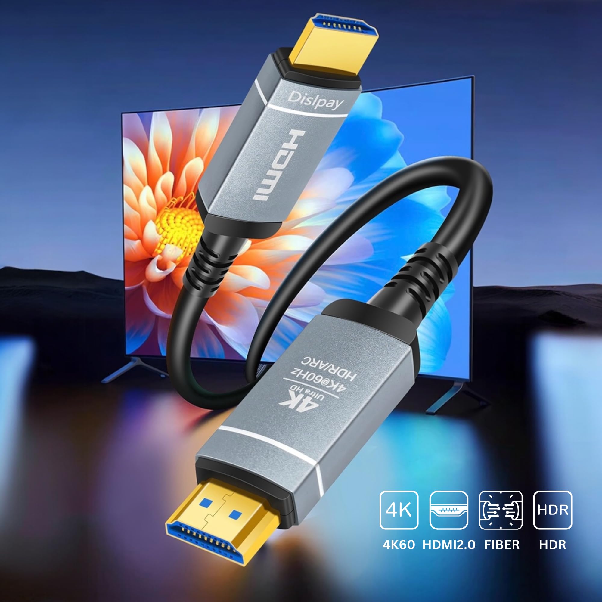  HDMI AOC FIBER CABLE 2.0 4K 80 M 