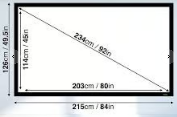 92" (16:9) FIXED FRAME PROJECTION SCREEN 