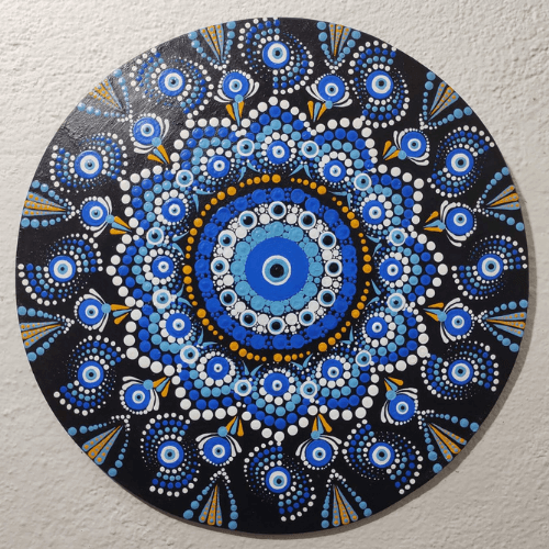 Mandala pontilhismo olho grego