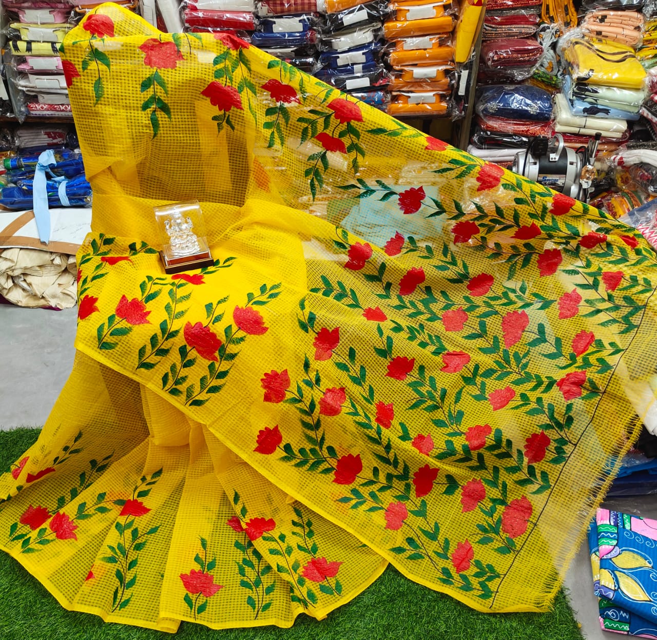 reshom kota hand print saree