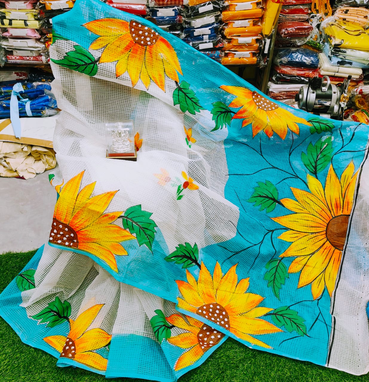 reshom kota hand print saree