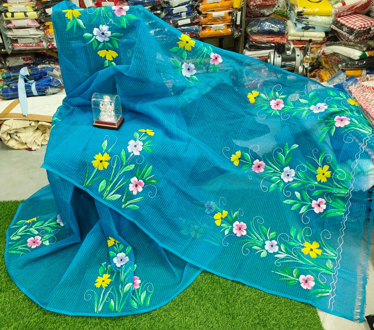 reshom kota hand print saree