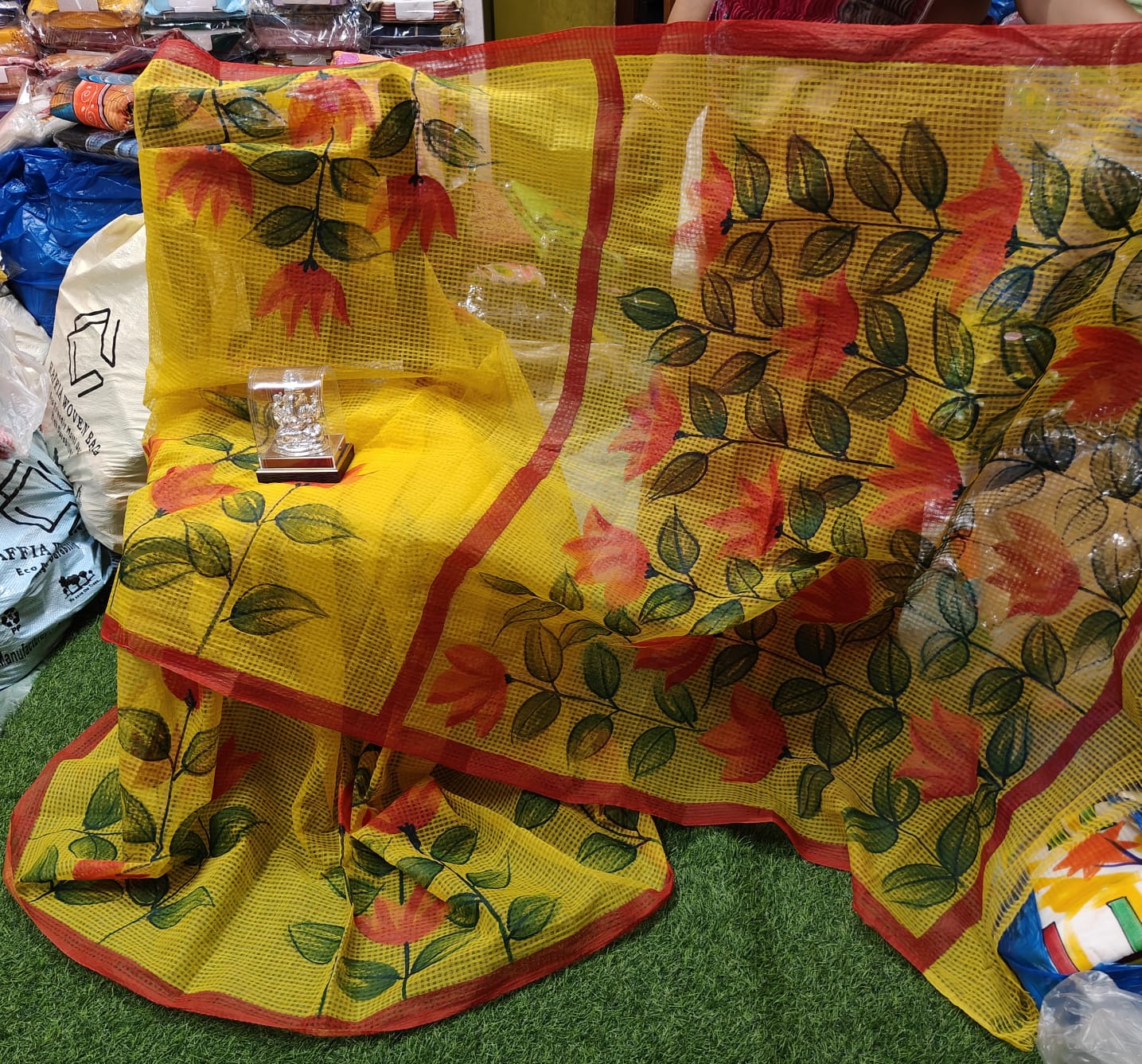 Reshom Kota Handprint Saree