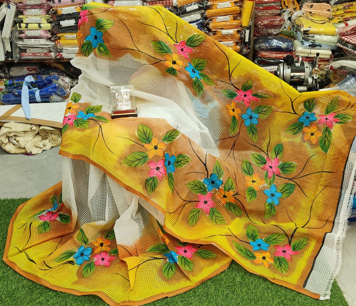 Reshom Kota Handprint Saree