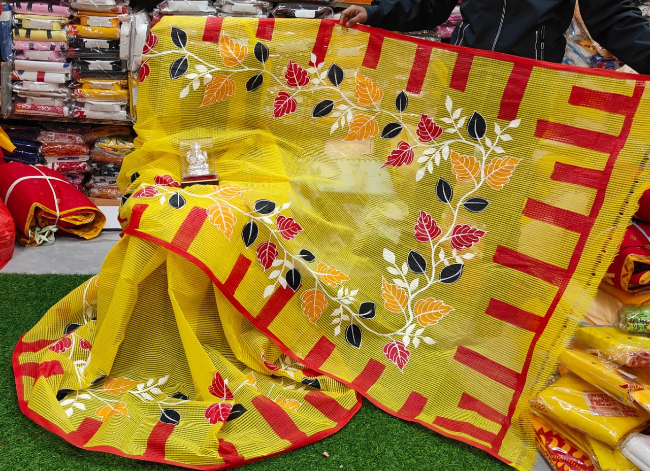 Reshom Kota Handprint Saree