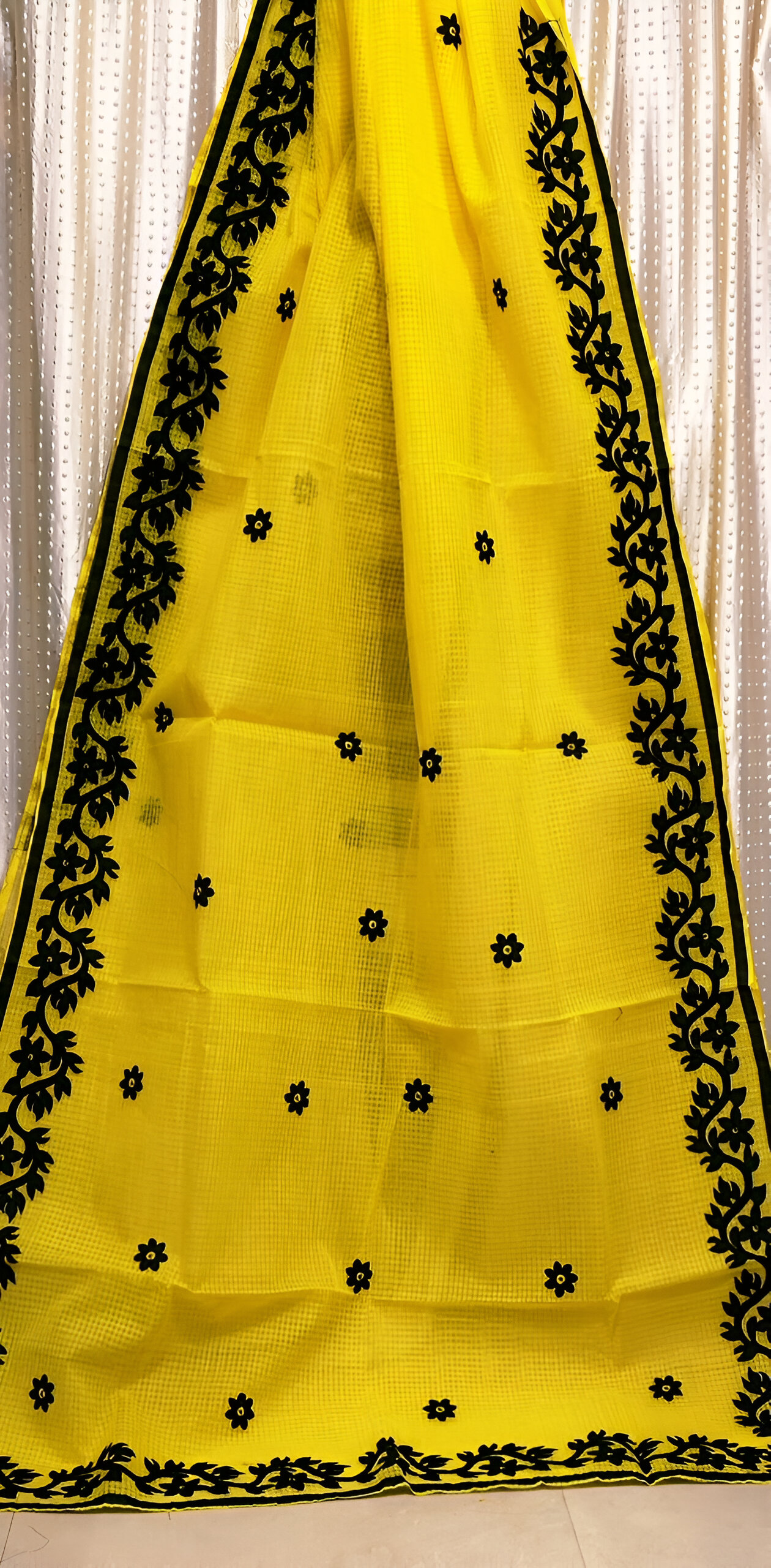 🌼 PURE COTTON APPLIQUÉ WORK SAREE 🌼