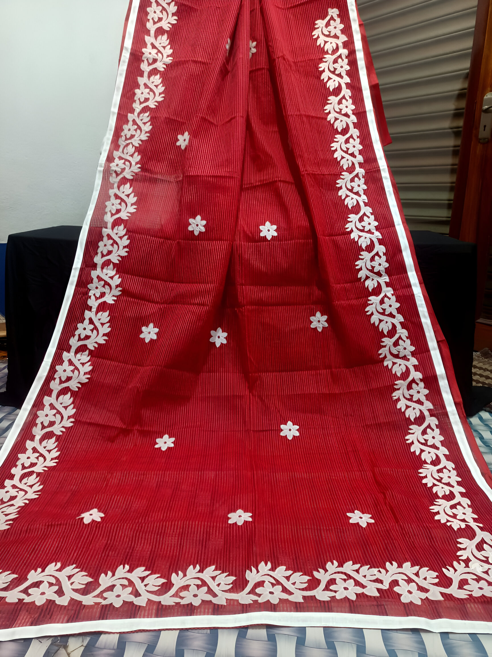 🌼 PURE COTTON APPLIQUÉ WORK SAREE 🌼