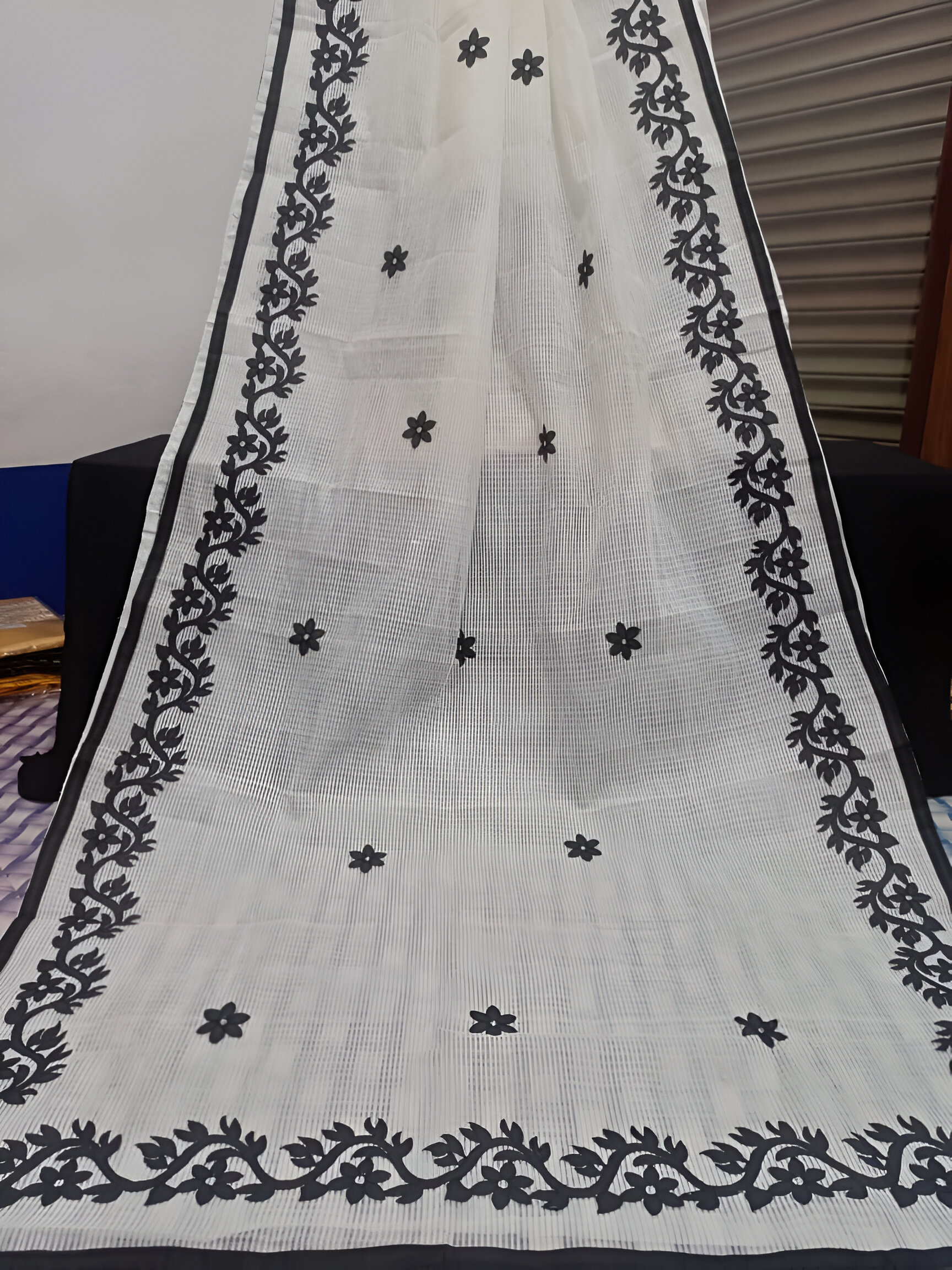 🌼 PURE COTTON APPLIQUÉ WORK SAREE 🌼